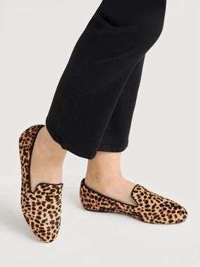 BIRDIES The Starling Fur Lined Cheetah Smoking Loafers 6.5